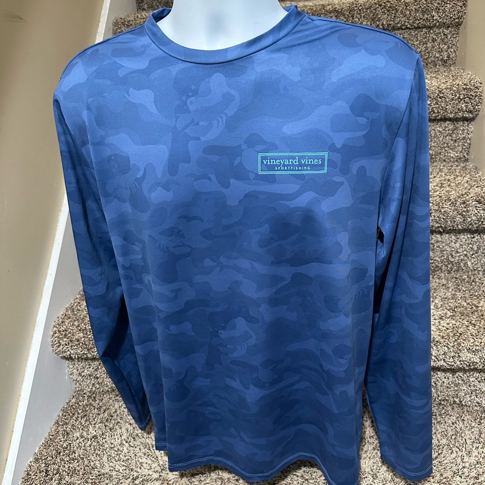 *Vineyard Vines Sportfishing* men’s l/s lightweight wicking casual shirt - S
